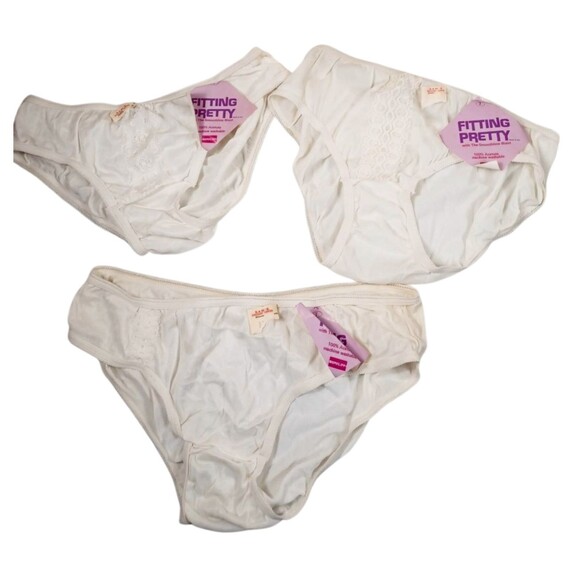 3 Vintage Berkliff Size 7 Beige Sheer 70s Panties - New with Tags Made in USA - Picture 1 of 11